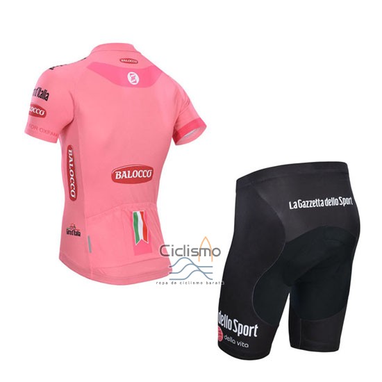 Giro d'Italia Ropa Ciclismo Culotte Corto 2014 Hombre Mangas Cortas Rosa